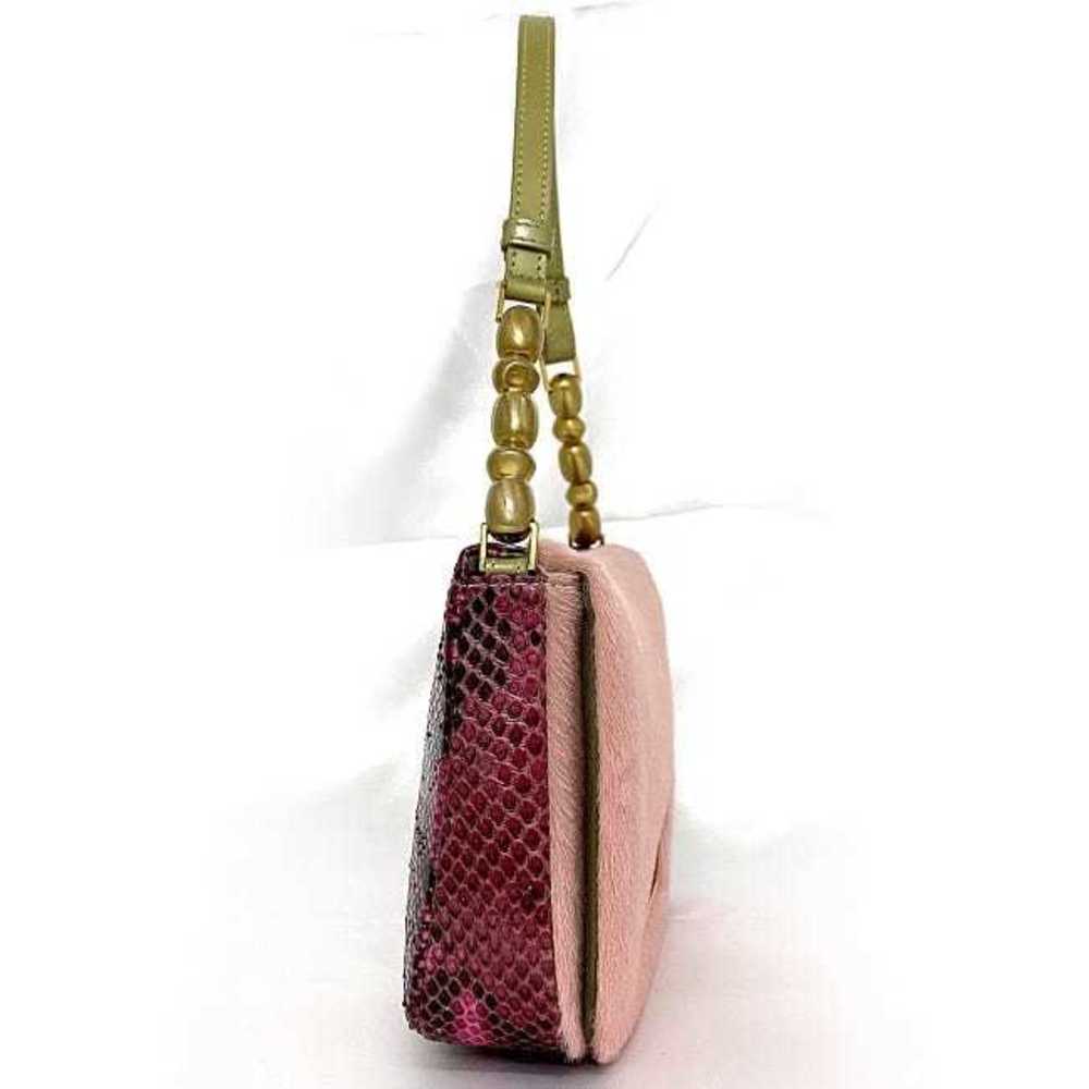 Christian Dior Shoulder Handbag Python Leather Pi… - image 3